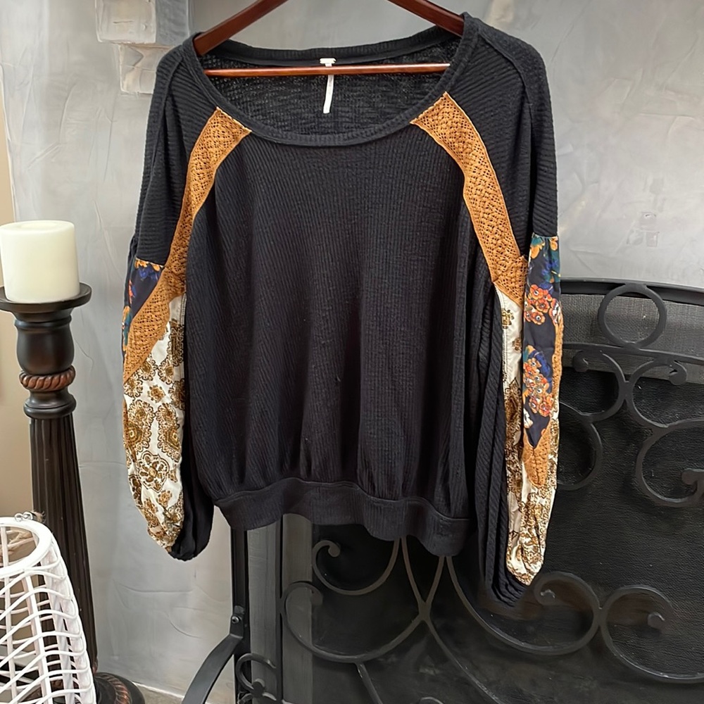 Funky free people sweatshirt. size large